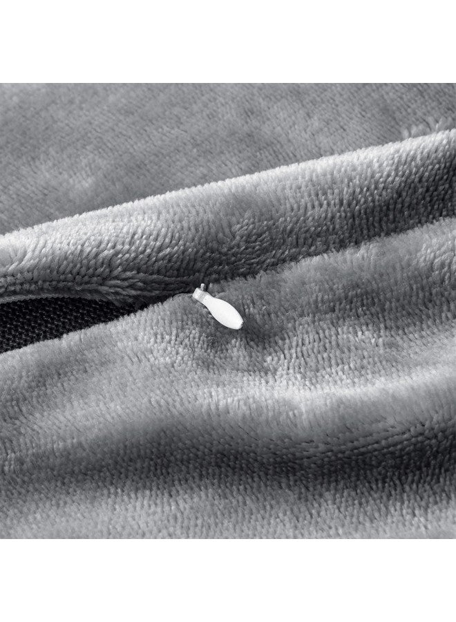 BEDELITE غطاء وسادة الجسم BEDELITE بسحاب، ناعم للغاية ومريح، غطاء وسادة فخمة من الفليس 20 x 54 بوصة، غطاء وسادة طويل فخم وناعم لجميع الفصول (رمادي) - Image 3