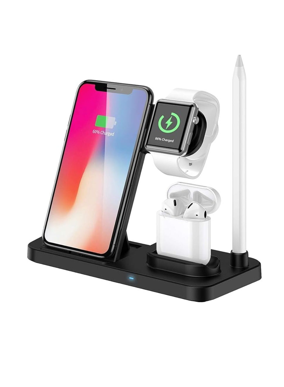 Wireless Charger Station, 15W Foldable Fast 3 in 1 Wireless Charging Station Compatible with iPhone 13/12/11/XR/XS/X/8, FDGAO Qi Wireless Charging Stand for Apple Watch SE/6/5/4/3 and Airpods Pro/2