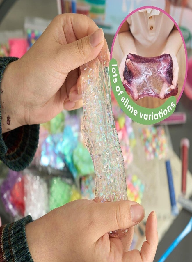 Daily Crafts مجموعة أدوات صنع السلايم من ديلي كرافتس | 43 قطعة من مجموعة صنع السلايم للأطفال مع الصلصال، والزينة، وكرات البوم بوم | مجموعة فنية وحرفية إبداعية للأطفال من الجنسين - Image 3