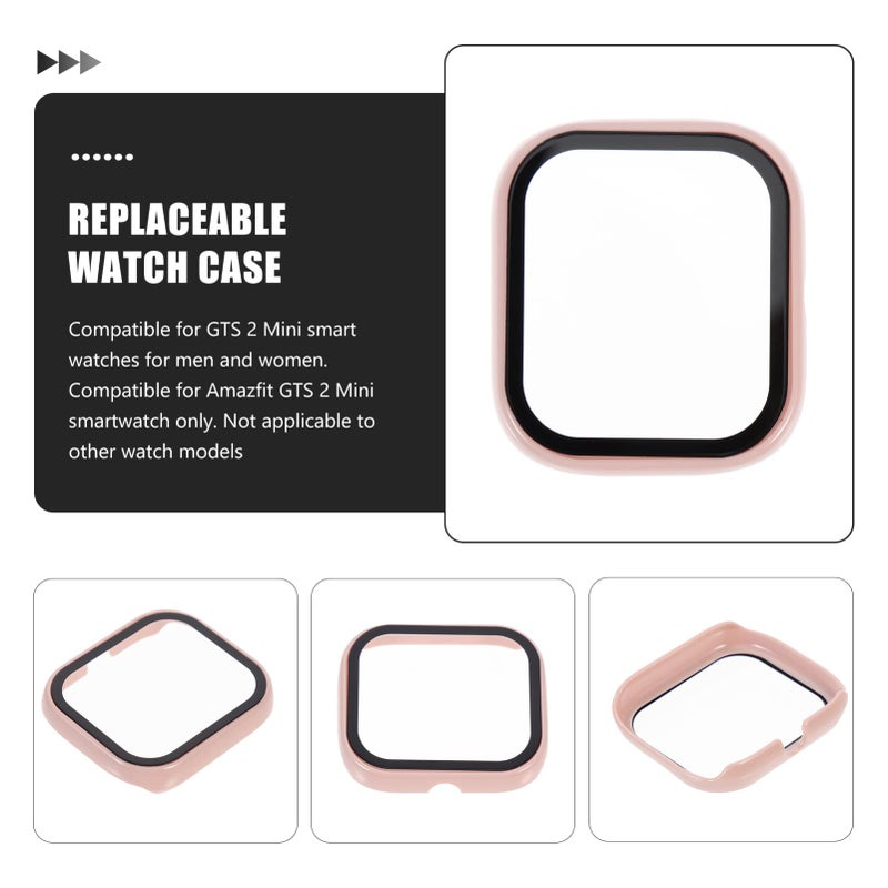 Pink Mini Watch Protector Case with Tempered Glass Film Easy Installation Wear Resistant - Image 5