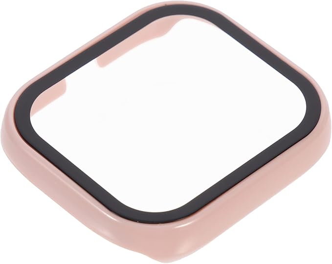 Pink Mini Watch Protector Case with Tempered Glass Film Easy Installation Wear Resistant - Image 1