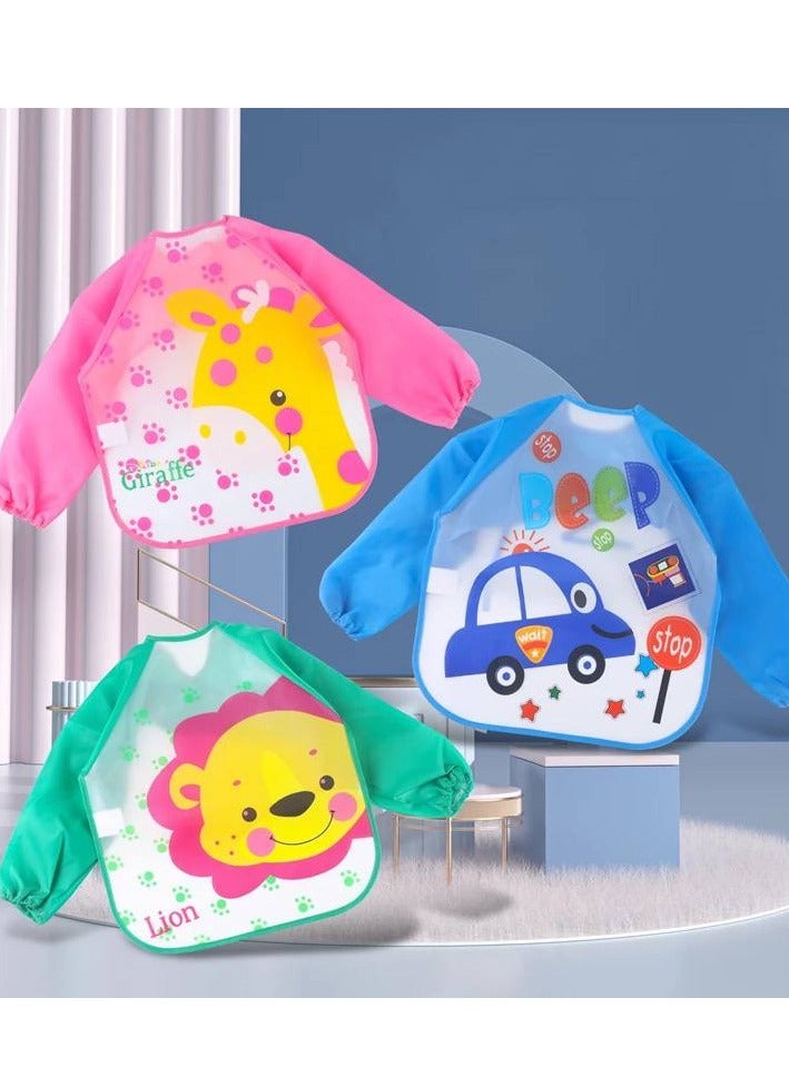 Generic Cartoon Design Long Sleeve Waterproof Feeding Bib for Baby Boys Girls 6-36 Months  IR - Image 1