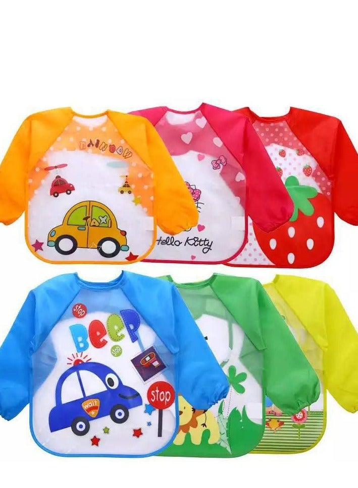 Generic Cartoon Design Long Sleeve Waterproof Feeding Bib for Baby Boys Girls 6-36 Months  IR - Image 4