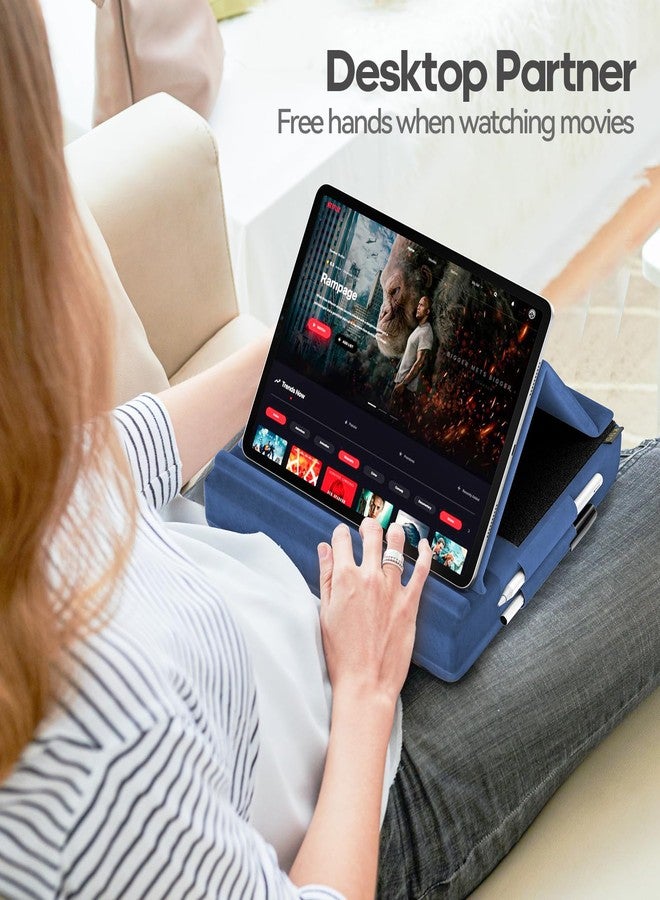 كي دي دي حامل وسادة للأجهزة اللوحية من KDD، حامل متعدد الزوايا للآيباد، مناسب للحضن والسرير والمكتب، قاعدة قابلة للطي ناعمة مع حامل للقلم، متوافق مع آيباد برو 12.9، 10.5، 11، آيباد إير، آيباد ميني، الهواتف، الكتب، قارئات الكتب الإلكترونية. - Image 2