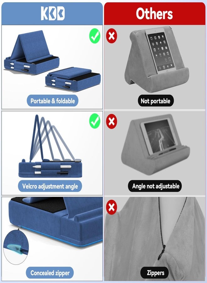 كي دي دي حامل وسادة للأجهزة اللوحية من KDD، حامل متعدد الزوايا للآيباد، مناسب للحضن والسرير والمكتب، قاعدة قابلة للطي ناعمة مع حامل للقلم، متوافق مع آيباد برو 12.9، 10.5، 11، آيباد إير، آيباد ميني، الهواتف، الكتب، قارئات الكتب الإلكترونية. - Image 5