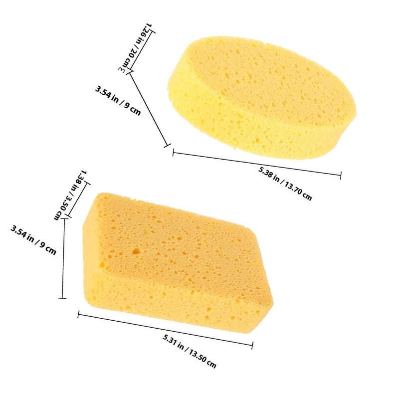 2pcs Cellulose Cleaning Sponges Square Wood Fiber Kitchen Scrub Reusable - Image 3