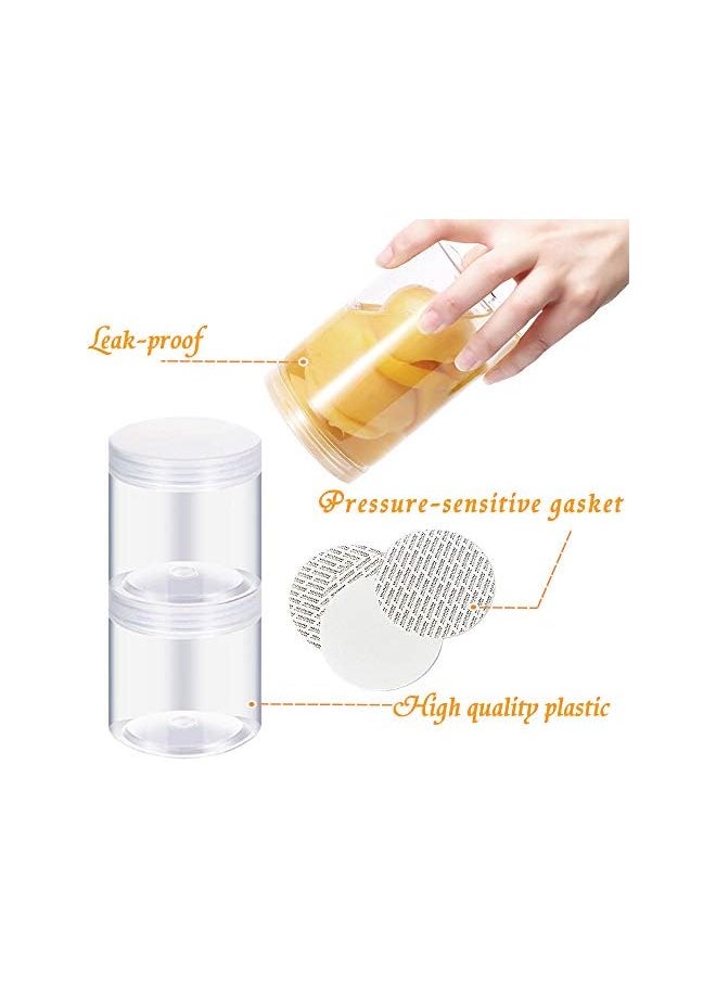 Panxxsen - Pack 18.1oz/210ml Refillable Empty Slime Containers with Lids Round Clear Jars,Wide-Mouth Plastic Slime Storage Favor Jars for Crafts,Dry Food,Peanut Butter,Honey and Jam Storage - Image 1