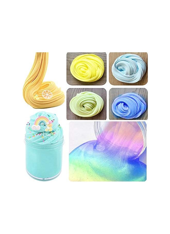 Panxxsen - Pack 18.1oz/210ml Refillable Empty Slime Containers with Lids Round Clear Jars,Wide-Mouth Plastic Slime Storage Favor Jars for Crafts,Dry Food,Peanut Butter,Honey and Jam Storage - Image 1