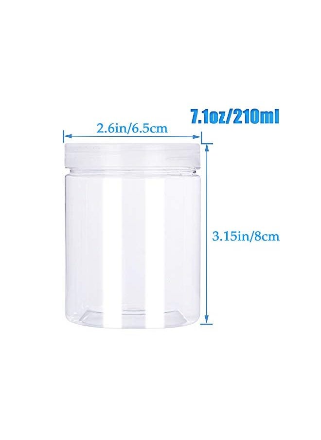 Panxxsen - Pack 18.1oz/210ml Refillable Empty Slime Containers with Lids Round Clear Jars,Wide-Mouth Plastic Slime Storage Favor Jars for Crafts,Dry Food,Peanut Butter,Honey and Jam Storage - Image 1
