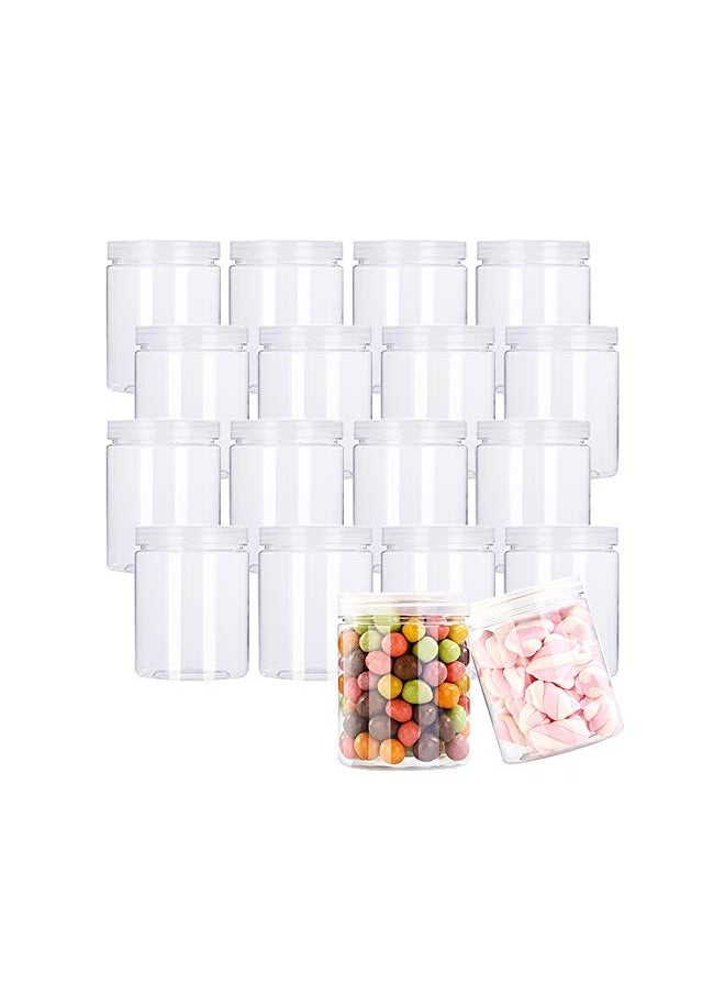 Panxxsen - Pack 18.1oz/210ml Refillable Empty Slime Containers with Lids Round Clear Jars,Wide-Mouth Plastic Slime Storage Favor Jars for Crafts,Dry Food,Peanut Butter,Honey and Jam Storage - Image 1