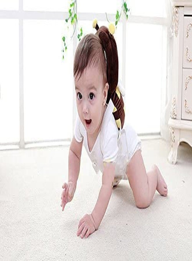SHOPTOSHOP Baby Head Protector Cushion Plush Soft Toy Early Learning Toy Fall Protection Helmet Baby Head Protector Child Adjustable for 6-24 Months Shoulder Strap (Honey-BEE-Brown) - Image 3