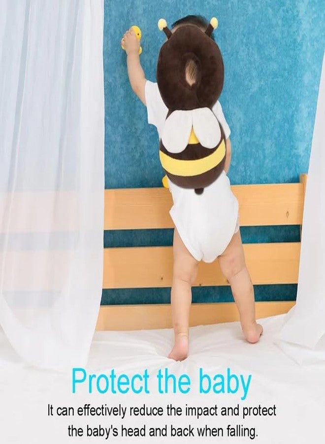SHOPTOSHOP Baby Head Protector Cushion Plush Soft Toy Early Learning Toy Fall Protection Helmet Baby Head Protector Child Adjustable for 6-24 Months Shoulder Strap (Honey-BEE-Brown) - Image 4