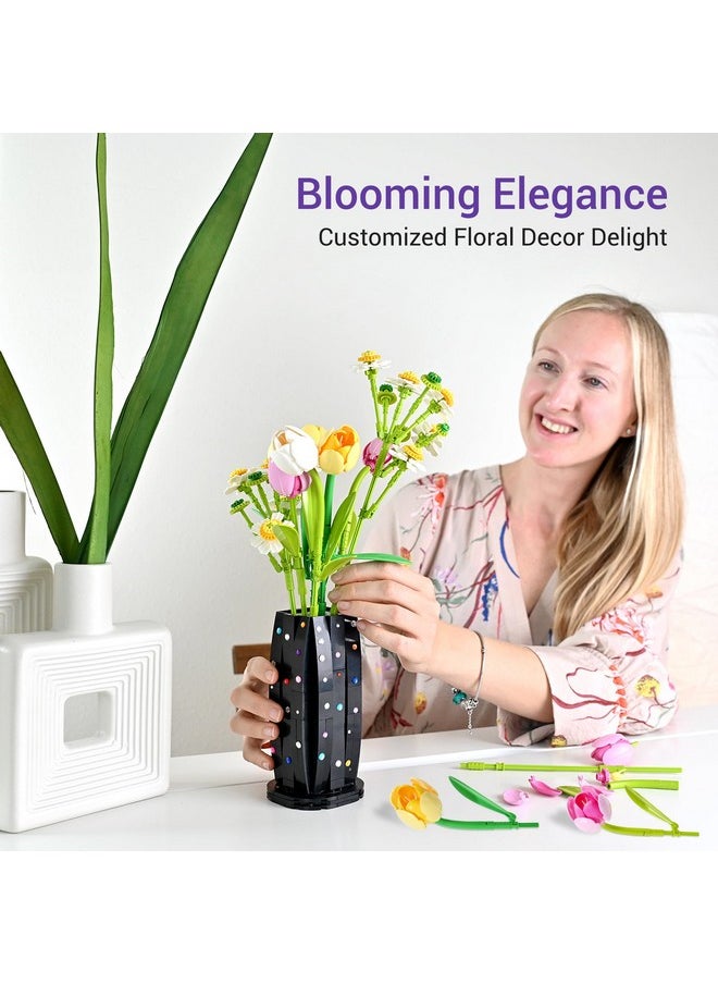 BAKA BAKA Flowers Bouquet Building Set for Adults - Artificial Flowers with Tulips & Daisy - Botanical Collection, Christmas, Mother's Day, or Valentine's Gifts for Her, Him, and Mothers -580pcs  - Image 4