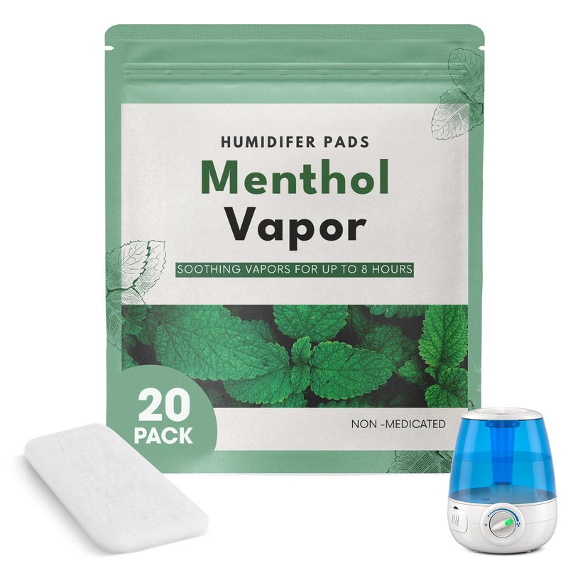 Berkland 20 Pack Berkland Menthol Eucalyptus Humidifier Pads Universal Vapor Pads for All Vks Crane Other Models Vapopads Replacement Natural Waterless Vaporizers Pads ColdFlu Symptom Relief