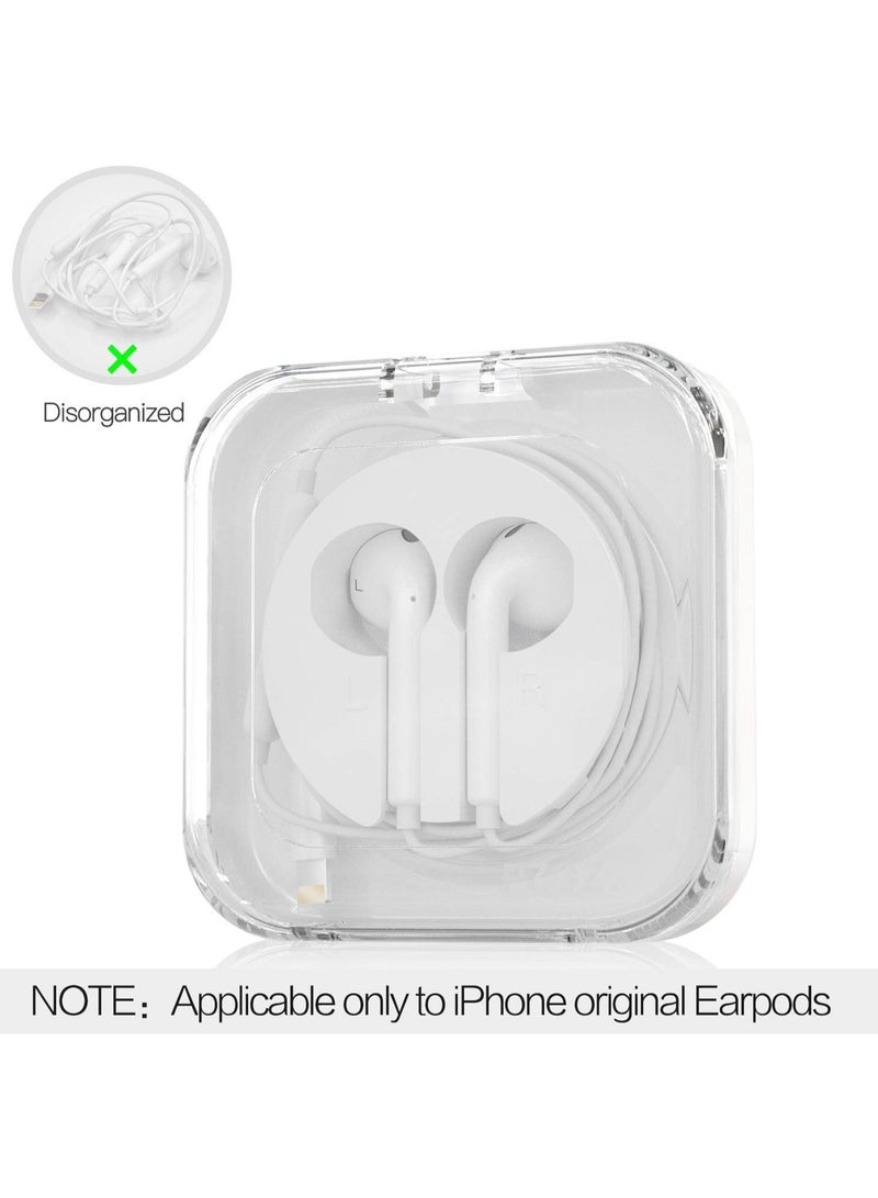 بزوز حالة سماعات الأذن متوافقة مع سماعات الأذن EarPods من Apple iPhone/iPad/iPods، علبة تنظيم كابل السماعات، حامل إدارة الكابلات، مغلف لف الكابلات، تخزين صغير، حمل كابلات، إدارة الكابلات - Image 2