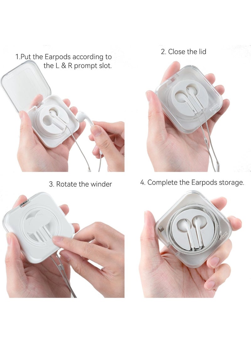 بزوز حالة سماعات الأذن متوافقة مع سماعات الأذن EarPods من Apple iPhone/iPad/iPods، علبة تنظيم كابل السماعات، حامل إدارة الكابلات، مغلف لف الكابلات، تخزين صغير، حمل كابلات، إدارة الكابلات - Image 5