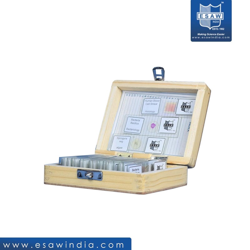 ESAW 1125x Student Compound Biological Microscope with 25 Prepared Glass Slides (Mag: 100x to 1125x) - Image 2