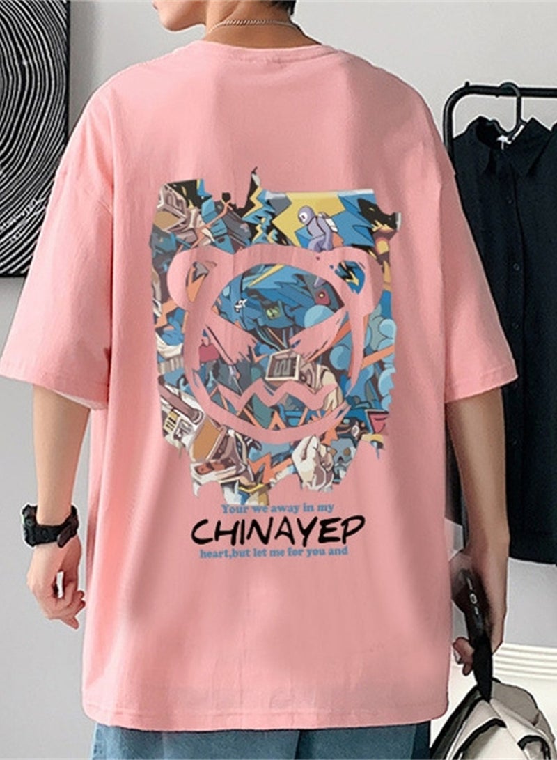 Summer short-sleeved T-shirt couple style personalized pocket T-shirt solid color breathable loose sports round neck top - Image 2