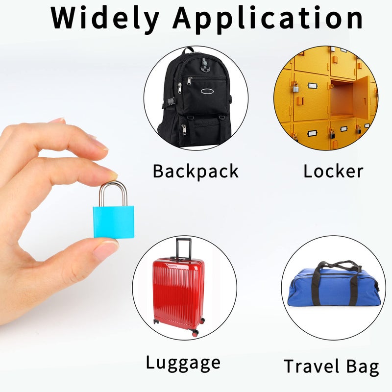 Febwind 4 Pcs Suitcase Locks with Copper Keys Protect Your Belongings with Febwind's Set of 4 Mini Padlocks Multicolor Durable Locks for Suitcases Backpacks Boxes Cabinet and Laptop Bags - Image 5