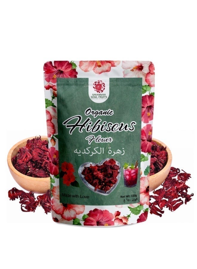 Hibiscus Flower 150g, Hydration, Immune Boost, Digestive Support,Rich In Antioxidants,Vitamins And Minerals,Promot Overall Well-Being And Vitality,No Artificial Ingredients.No Artificial Colouring .