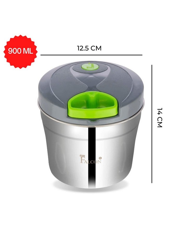 PddFalcon Food Grade Stainless Steel Handy and Compact Vegetable Chopper with 5 Blades and 6 Flow Breakers for Effortlessly Chopping Vegetables and Fruits for Your Kitchen (900ml, Green) - Image 2