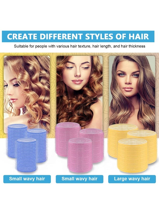 ماي كرييت مجموعة بكرات تجعيد الشعر MAYCREATE® بدون حرارة، 3 أحجام مشابك بكرات شعر سحرية ذاتية الإمساك للشعر الطويل والمتوسط ​​والقصير مع 6 مشابك شعر، ومشط شعر من الفولاذ المقاوم للصدأ - Image 5