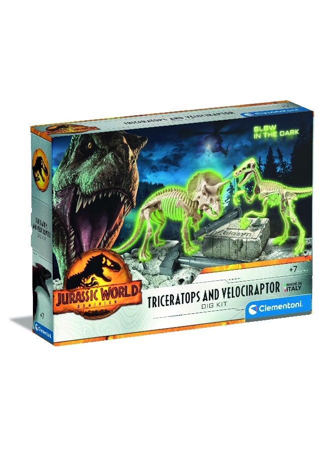 Clementoni Triceratops and Velociraptor Dig Kit | STEM Toys | Science Toys | Educational & Learning Toy | Gift for Kids and Science Lover - Image 1