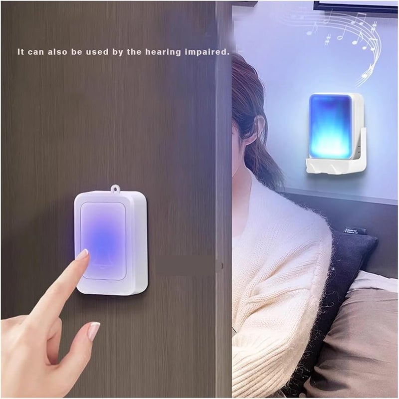 7 Color Light Music Doorbell For Deaf People Hearing Difficulties Black - Image 4