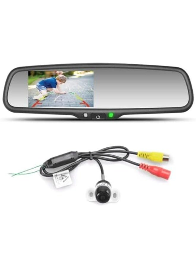 TFT Toyota Rearview Mirror Monitor with Backup Camera, 4.3-Inch Display, Includes Camera and Complete Wiring Kit for Safe Reverse Parking - Image 1