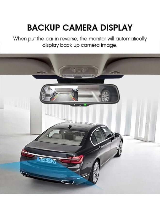 TFT Toyota Rearview Mirror Monitor with Backup Camera, 4.3-Inch Display, Includes Camera and Complete Wiring Kit for Safe Reverse Parking - Image 2