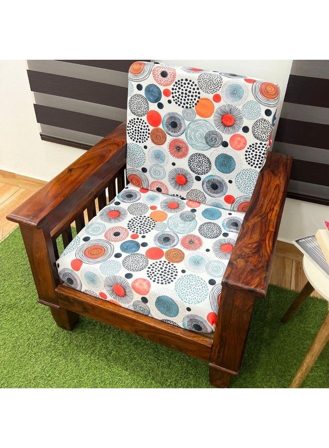 FABANE Stretchable Spandex Printed Sofa Slipcovers - Pack of 10 Sofa Seat Covers for Living Rooms, Couches, Wooden Sofas and Offices (White Circles) - Image 5