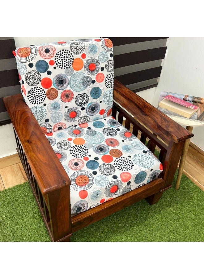 FABANE Stretchable Spandex Printed Sofa Slipcovers - Pack of 10 Sofa Seat Covers for Living Rooms, Couches, Wooden Sofas and Offices (White Circles) - Image 1