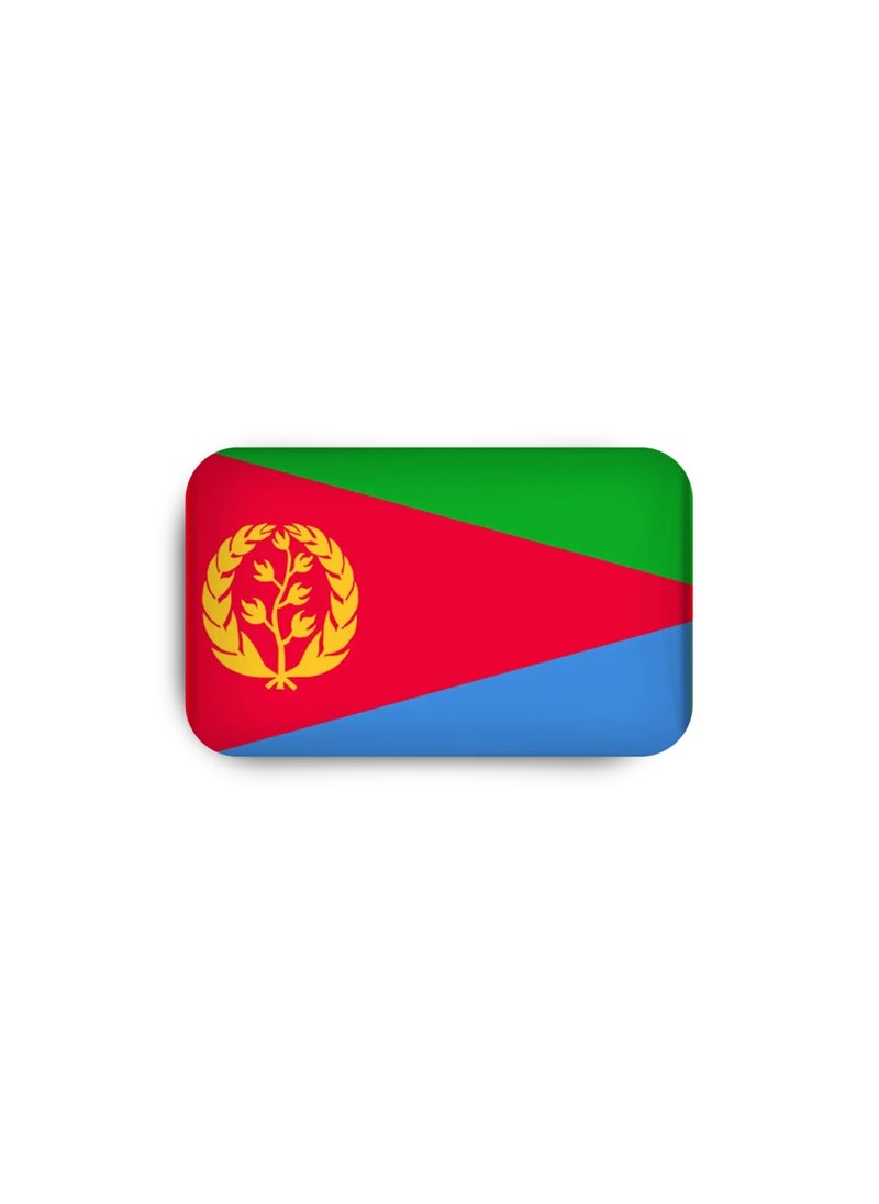 971MEDIA Eritrea Flag - Metal Badge Epoxy Coated with Magnetic Pin that Doesn't Tear Clothes  - Image 2