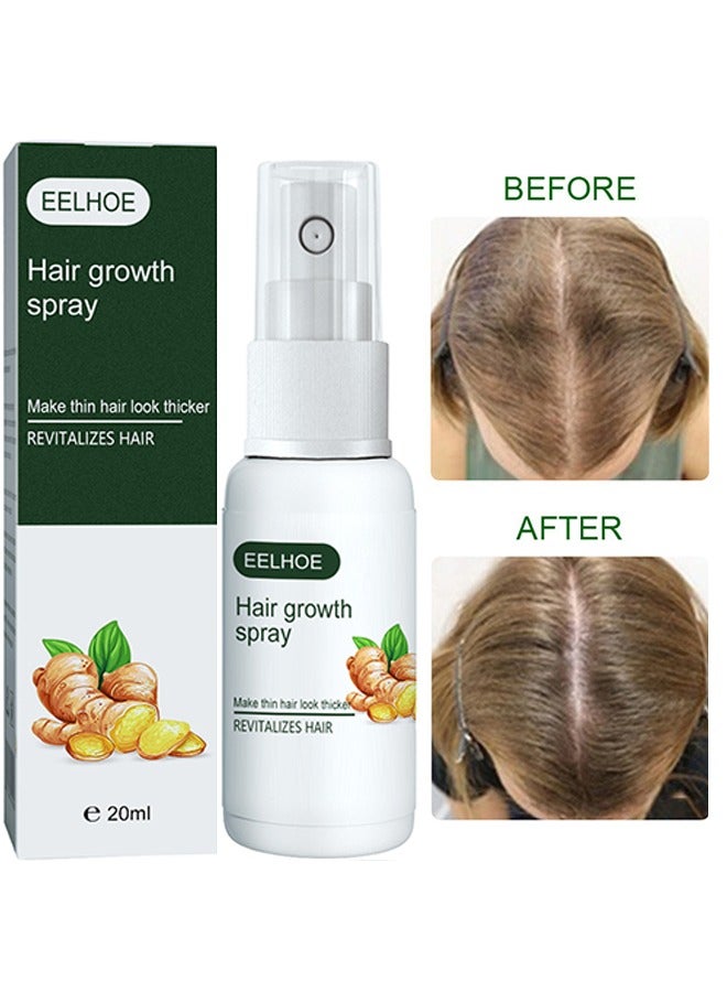 EELHOE Hair Growth Spray, Prevent Hair Loss, Hair Growth Fluid, Ginger Hair growth spray, Rapid Growth Hair Treatment 7 Day Hair Growth Serum Essence Oil Regrow, Ginger Essential Oil Stop Hair Loss Hair, Thinning Treatment Hair Growth Oil For Women & Men 20ML - Image 1