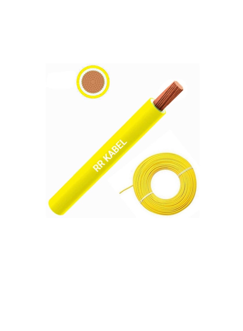 RR RR Multi Strand Pure Copper Single Core Flexible Cables | Trirated Electrolytic Conductor up to 105C Fire Resist Electric Panel Wire | BS6231 ISO9001 CE Compliant 100Y(90m) Roll (1.5mm, Yellow)  - Image 2