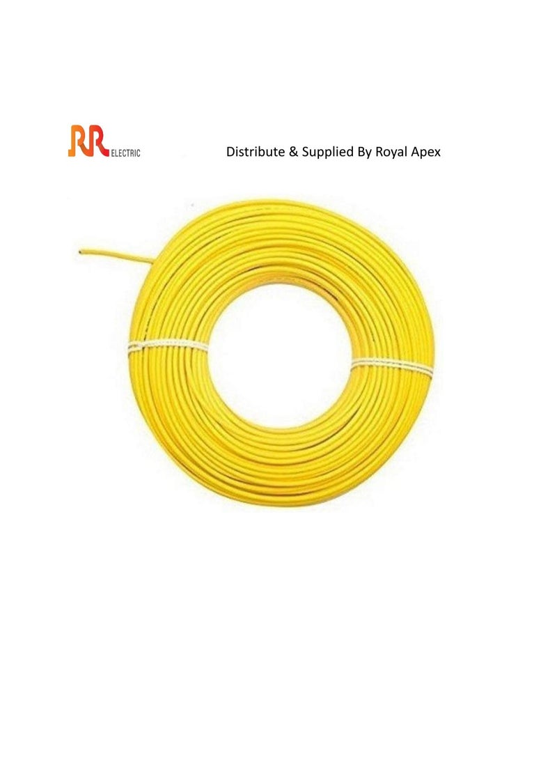 RR RR Multi Strand Pure Copper Single Core Flexible Cables | Trirated Electrolytic Conductor up to 105C Fire Resist Electric Panel Wire | BS6231 ISO9001 CE Compliant 100Y(90m) Roll (1.5mm, Yellow)  - Image 1