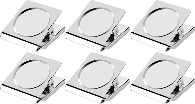 Thimmamma Magnetic Clips, 2.12 inches Heavy Duty Metal Magnet Clips for Hanging, 6 Pack Extra Strong Large Magnetic Clip for Whiteboard, Classroom, Office - Image 1
