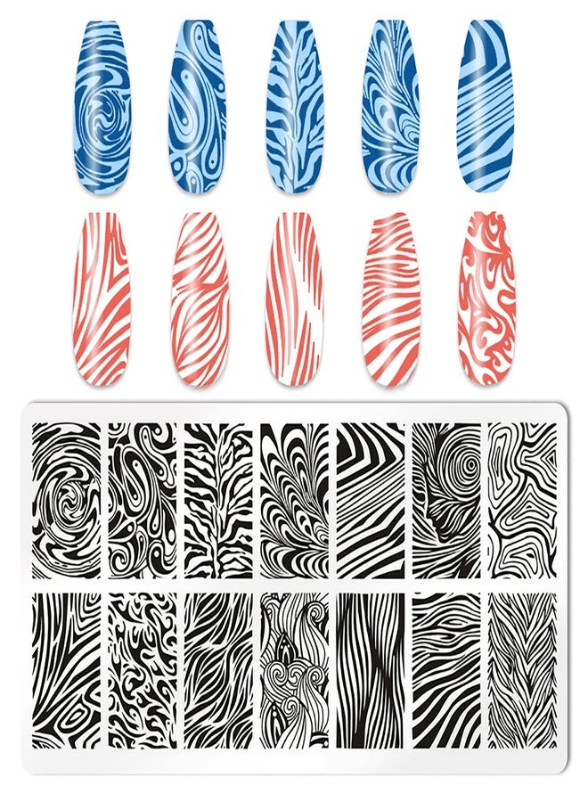 HYWWPFLAY 5Pcs Nail Stamping Plates Leopard Print Nail Stamps Nail Art Stamping Plates Nail Stencils Nail Plate Template Nail Art Stamping Kit Nails Accessories with 1 Nail Stamper, 1 Scraper - Image 2