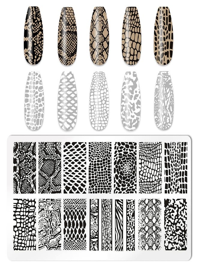 HYWWPFLAY 5Pcs Nail Stamping Plates Leopard Print Nail Stamps Nail Art Stamping Plates Nail Stencils Nail Plate Template Nail Art Stamping Kit Nails Accessories with 1 Nail Stamper, 1 Scraper - Image 3
