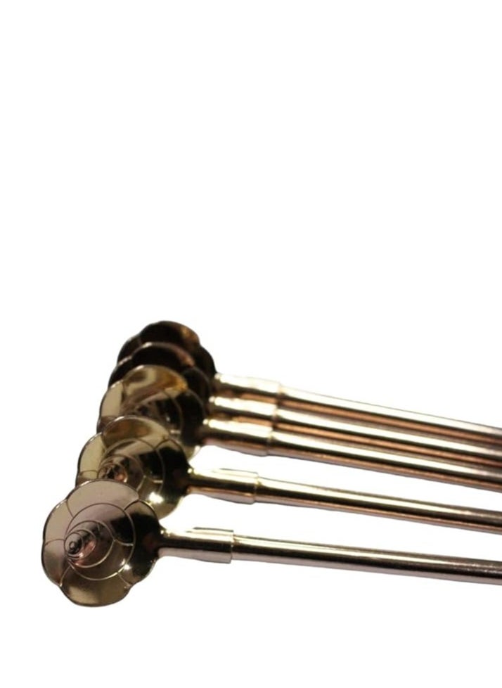 Spaceshoop - Iced Tea Spoons, Long Stainless Steel Spoon with Cleaning Brush (Flower) - Image 1