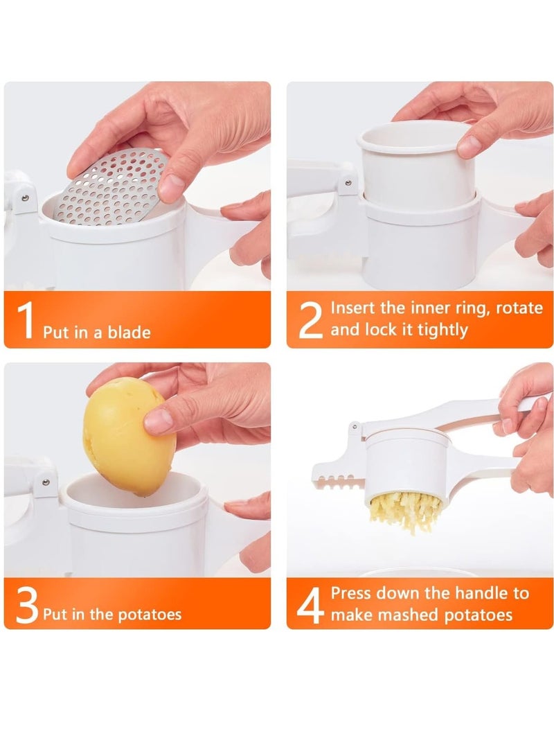 Excefore Potato Ricer and Masher with 3 Interchangeable Discs, Large Capacity Labor-saving Handle Great for Mashed Potatoes and Baby Food, Spaetzle Maker Press - Image 5