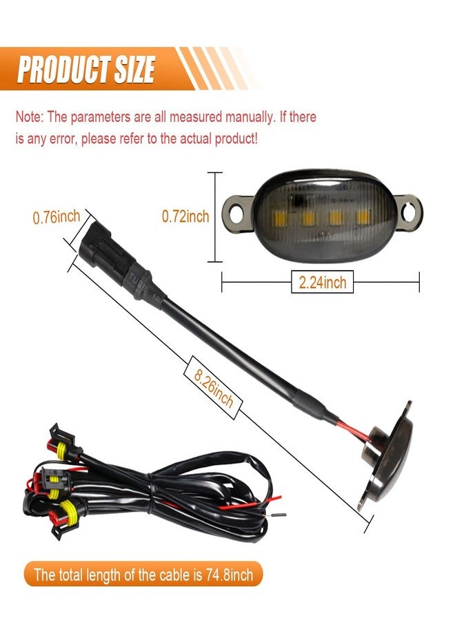 BDZMC 4 قطع أضواء شبكة LED، أضواء DRL أمامية ساطعة مع مجموعة أسلاك، أضواء تزيين مصد السيارة، ملحقات السيارات، متوافقة مع شبكات F150 F250 F350 الأمامية (بيضاء) - Image 2