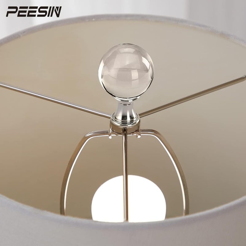 PEESIN 【2 Pack】 Lamp Finials, 1/4-27 Inch Threaded Base Glass Ball Lamp Finials Decorative, Finials for Lamps with Chrome Base, Lamp Shade Screw Cap for Table or Floor Lamps - Image 3