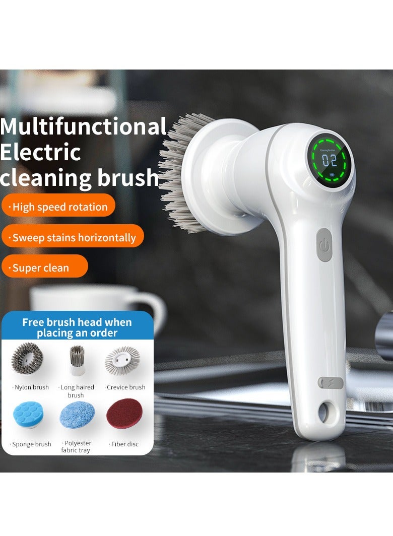 New model handheld kitchen household dishwashing brush pot ladle bath brush artifact multifunctional electric cleaning brush - Image 3