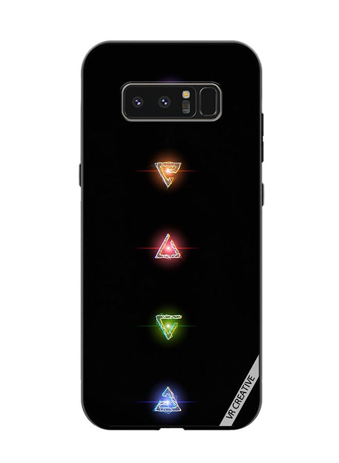 VR CREATIVE Protective Case Cover For Samsung Galaxy Note 8 Neon Lights Diamond Shapes Design Multicolour - Image 1