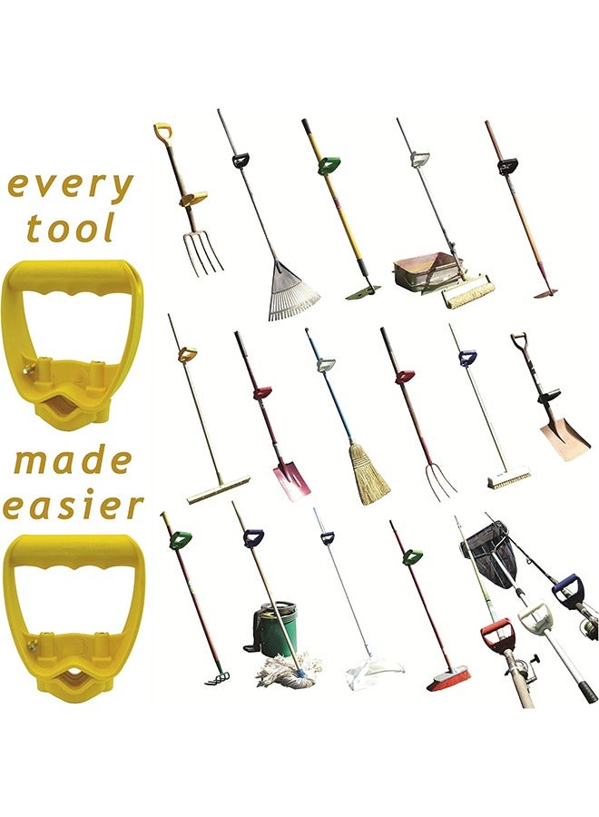 Back-Saving Tool Handle Labor-Saving Ergonomic Shovel or Rake Handle Attachment Yellow（ Three-pack）  - Image 4