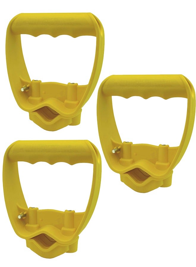 Back-Saving Tool Handle Labor-Saving Ergonomic Shovel or Rake Handle Attachment Yellow（ Three-pack）  - Image 1