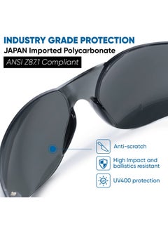 Y&D Tinted Safety Glasses, 12 pairs per box Eyewear Protective Glasses Goggle, Strong Impact Resistant Lens for Laboratory, Construction,gardening, Industrial Safety, Craft,Clear  - Image 2