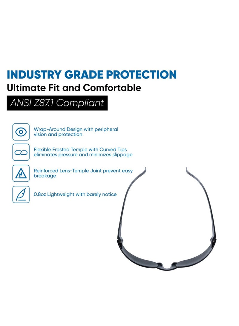 Y&D Tinted Safety Glasses, 12 pairs per box Eyewear Protective Glasses Goggle, Strong Impact Resistant Lens for Laboratory, Construction,gardening, Industrial Safety, Craft,Clear  - Image 3