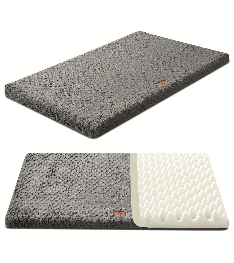 قطعة واحدة، رمادي، مقاس S 48 × 30 × 5 سم، وسادة سرير للكلاب مكبرة وم thickened، قاعدتها غير قابلة للانزلاق، قابلة للغسل في الغسالة، دافئة في الشتاء، وسادة حيوانات أليفة متينة وشديدة التحمل، مناسبة للكلاب الكبيرة والمتوسطة، للاستخدام الداخلي والخارجي، سطح محكم الملمس، منتج حيوانات أليفة متين. - Image 1